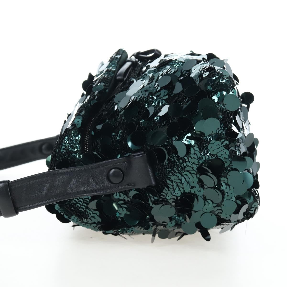 Prada Shoulder Sequins Green Synthetic Shoulder Bag Bag (Pre-Owned)