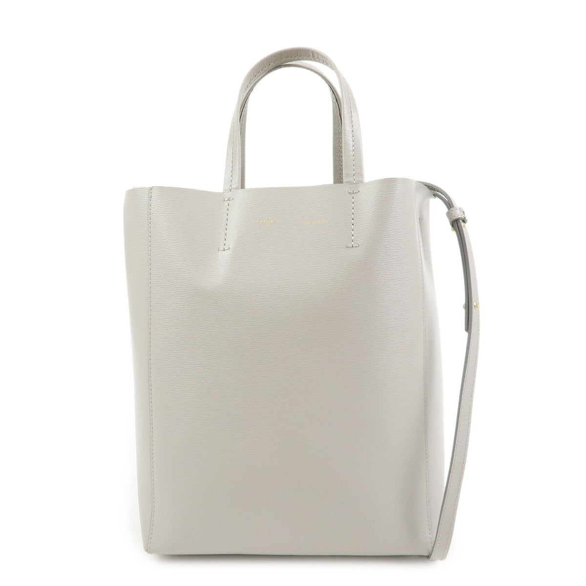 Celine Vertical Cabas Leather Beige Leather Tote Bag Bag (Pre-Owned)