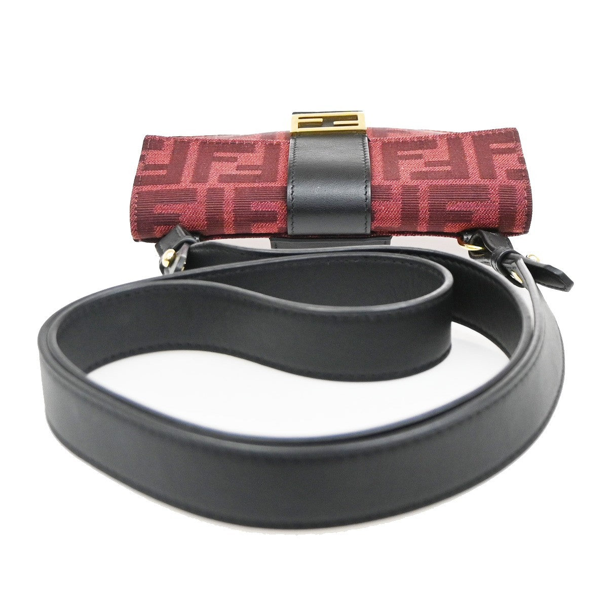 Fendi Baguette Convertible Pouch Zucca Canvas Burgundy Canvas Clutche & Pouche Bag (Pre-Owned)