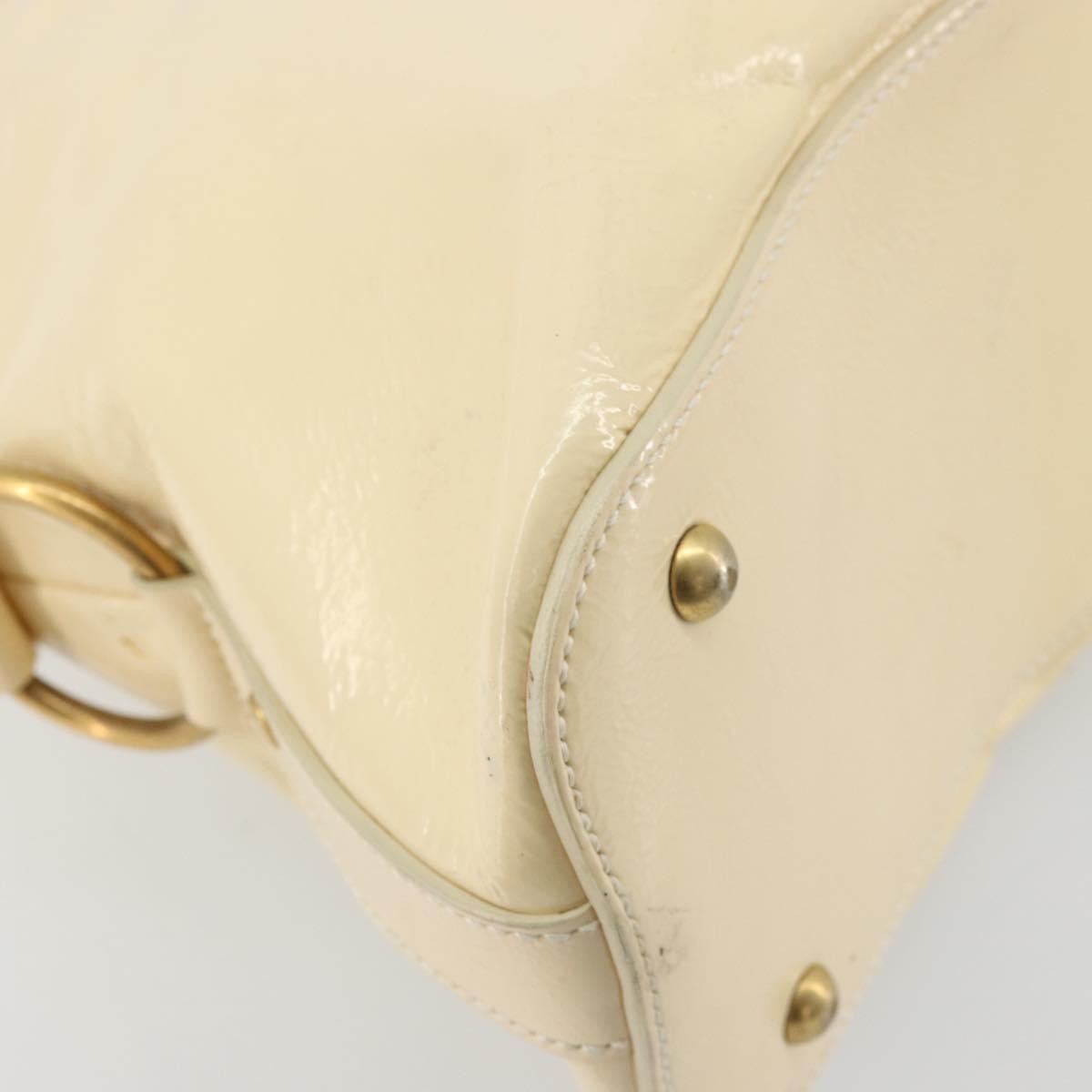 Saint Laurent Muse Shoulder Leather White Patent_Leather Handbag (Pre-Owned)