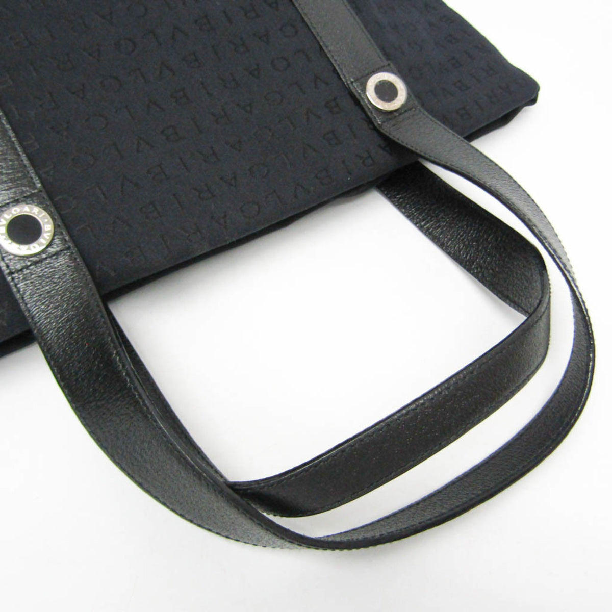 Bvlgari Logomania Canvas Black Canvas Tote Bag Bag (Pre-Owned)