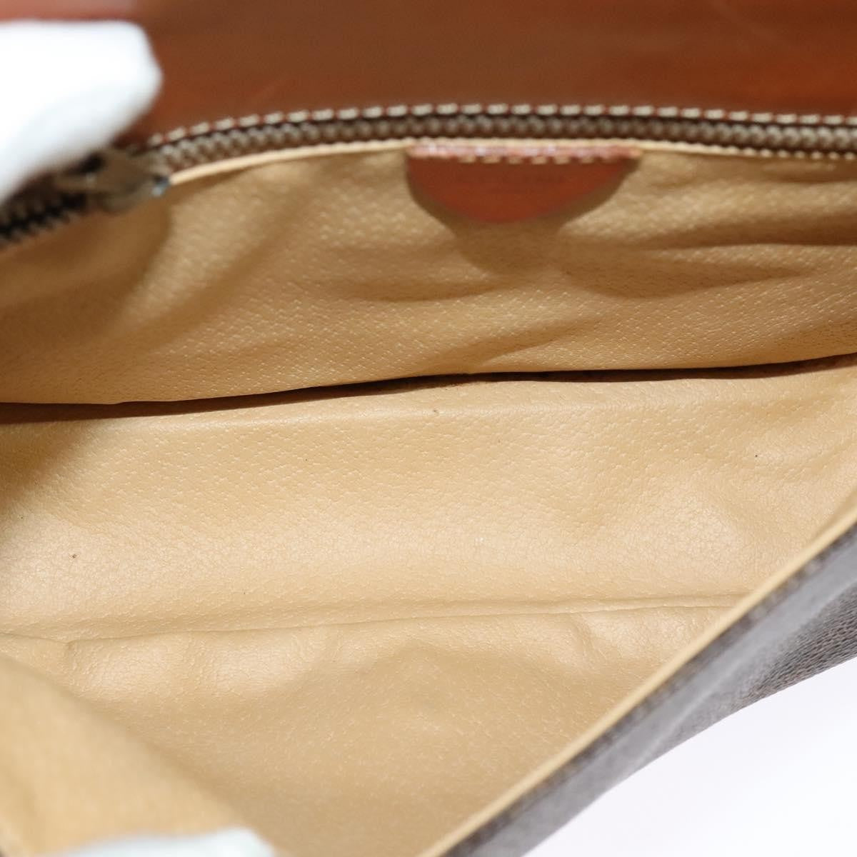 Celine Vintage Macadam Canvas And Leather Brown Canvas Shoulder Bag Bag (Pre-Owned)