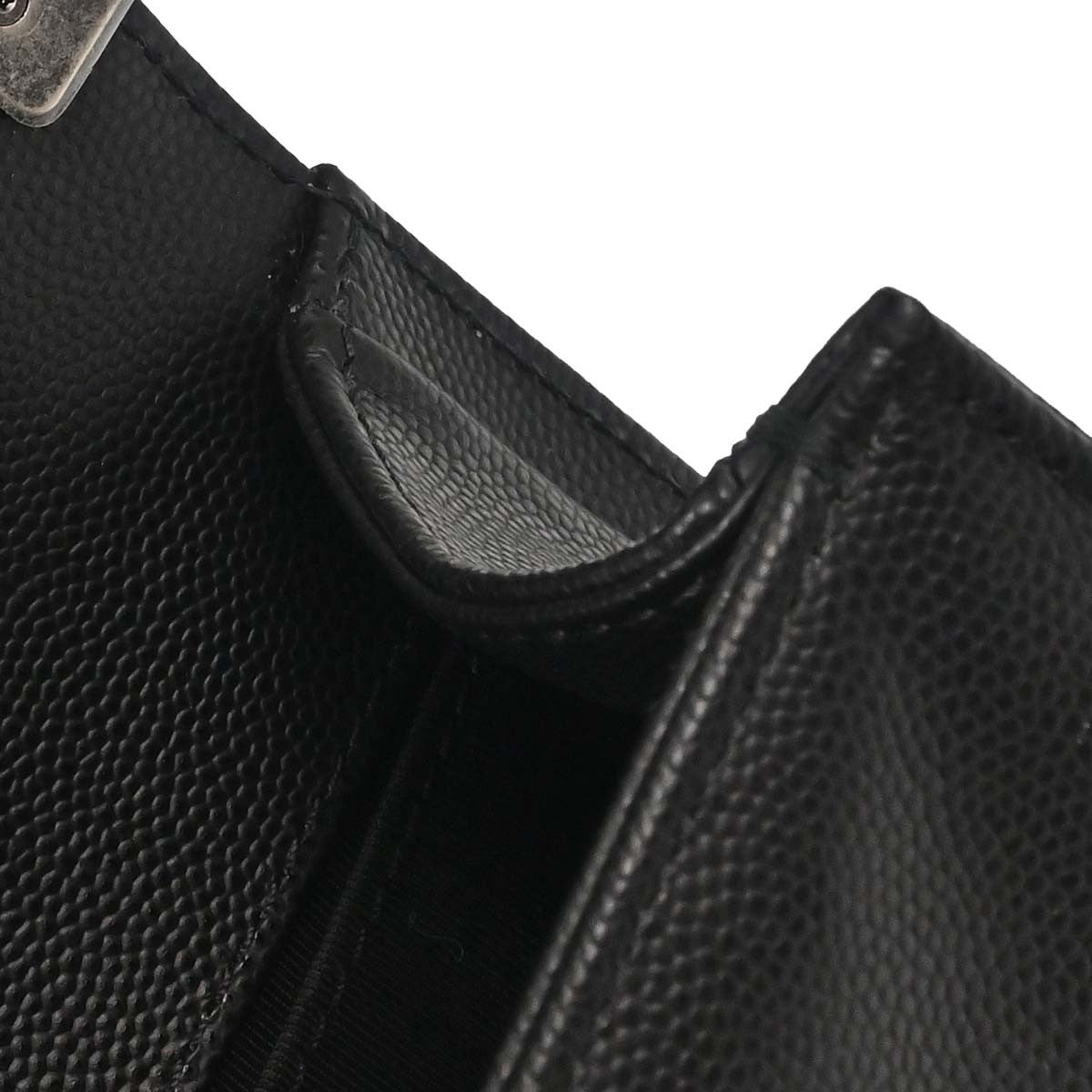 Chanel So Black Boy Flap Quilted Caviar Black Calfskin Handbag (Pre-Owned)