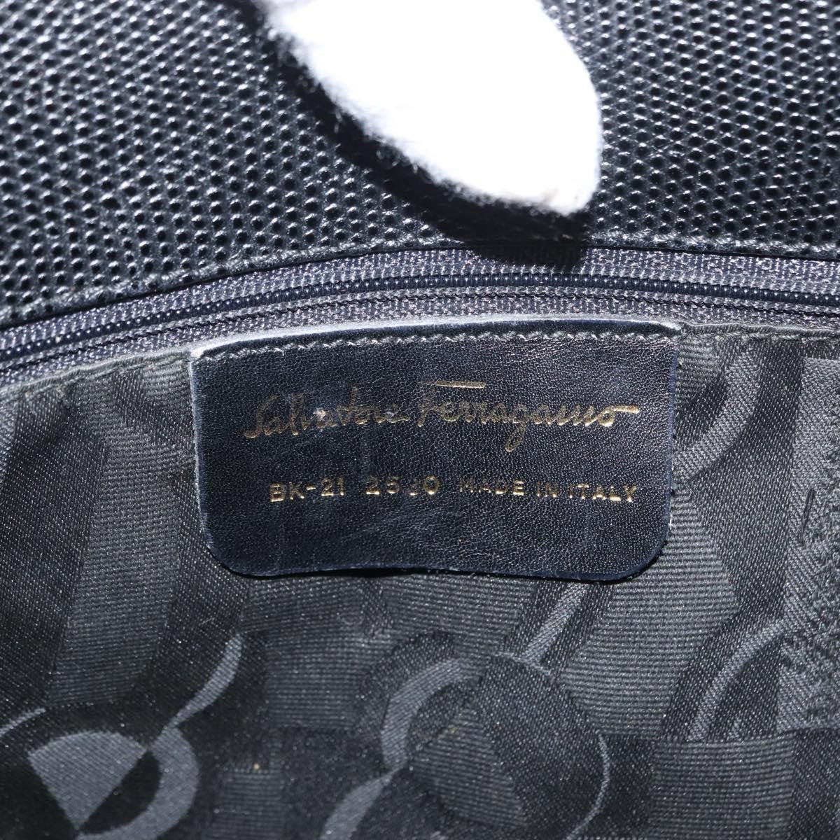 Salvatore Ferragamo Vala Tote Leather Black Leather Tote Bag Bag (Pre-Owned)