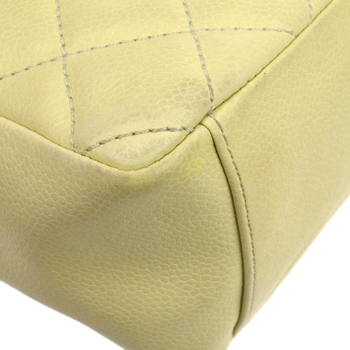 Chanel Petite Shopping Quilted Caviar Green Leather Tote Bag Bag (Pre-Owned)