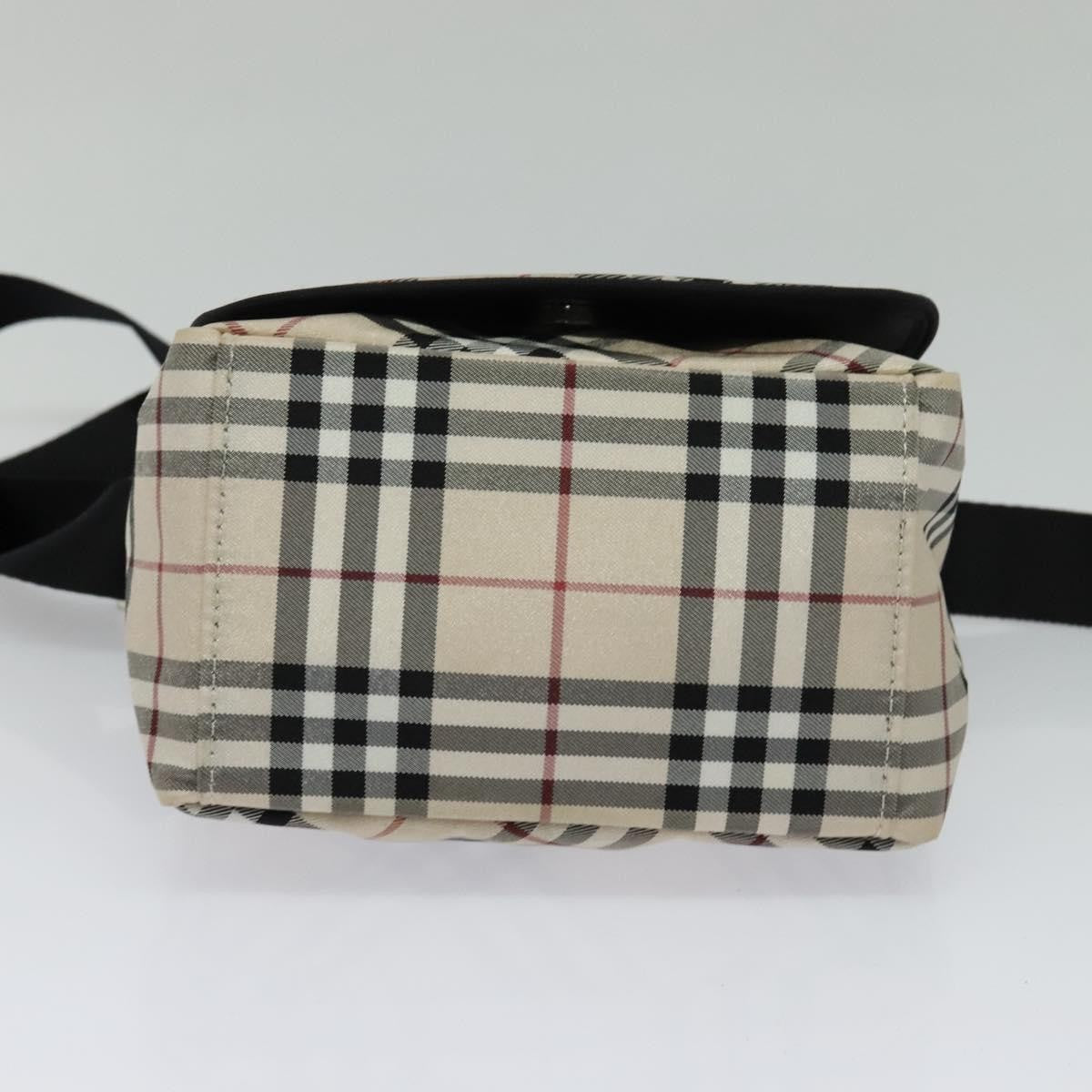 Burberry Nova Check Blue Label Nylon Beige Nylon Shoulder Bag Bag (Pre-Owned)