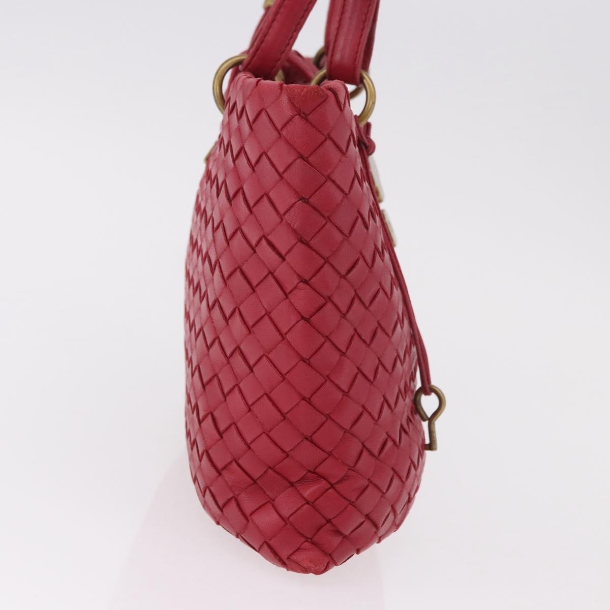 Bottega Veneta Capri Intrecciato Nappa Red Leather Tote Bag Bag (Pre-Owned)