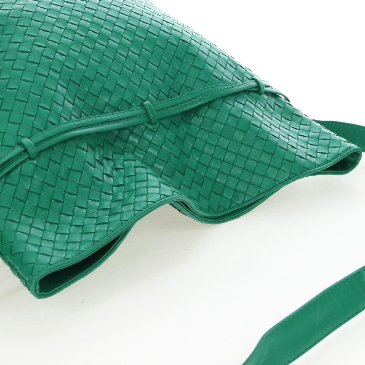 Bottega Veneta Intrecciato Shoulder Leather Green Leather Shoulder Bag Bag (Pre-Owned)