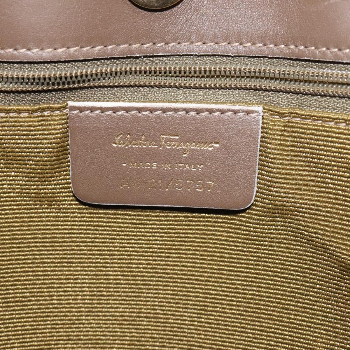 Salvatore Ferragamo Gancini Tote Gancini Canvas Beige Canvas Tote Bag Bag (Pre-Owned)