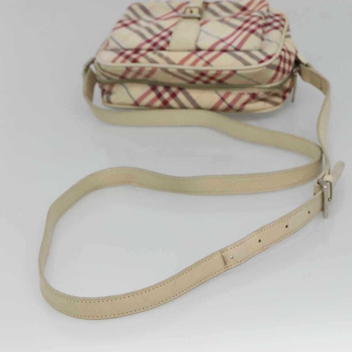Burberry Nova Check Blue Label Nylon White Nylon Shoulder Bag Bag (Pre-Owned)