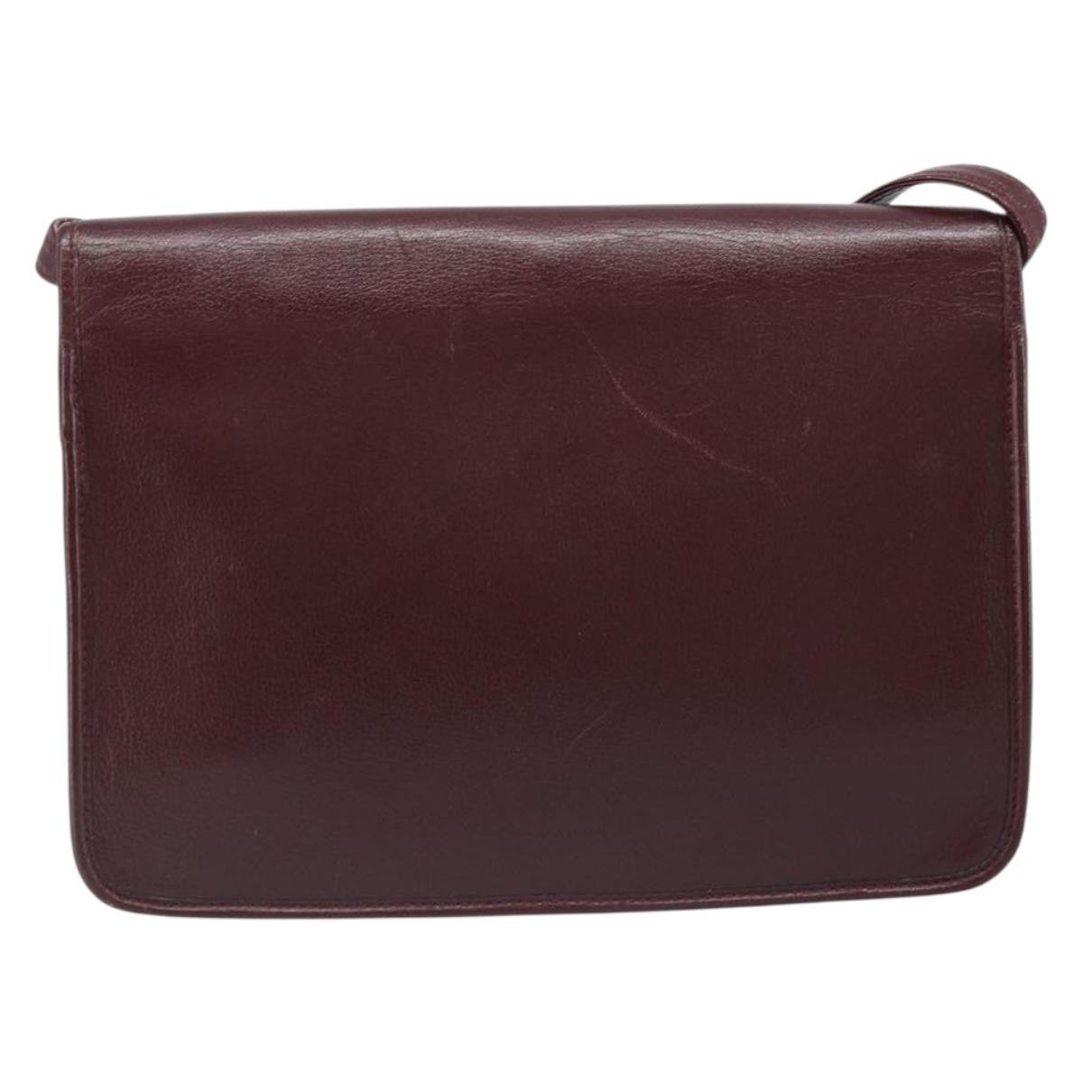 Christian Dior Shoulder Leather Burgundy Leather Shoulder Bag Bag (Pre-Owned)