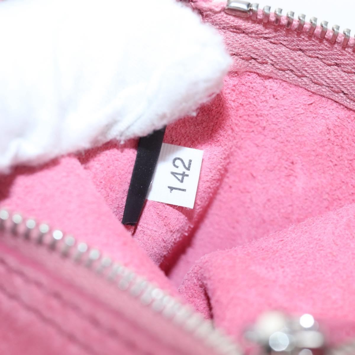 Miu Miu Convertible Bucket Leather With Applique Pink Suede Handbag (Pre-Owned)