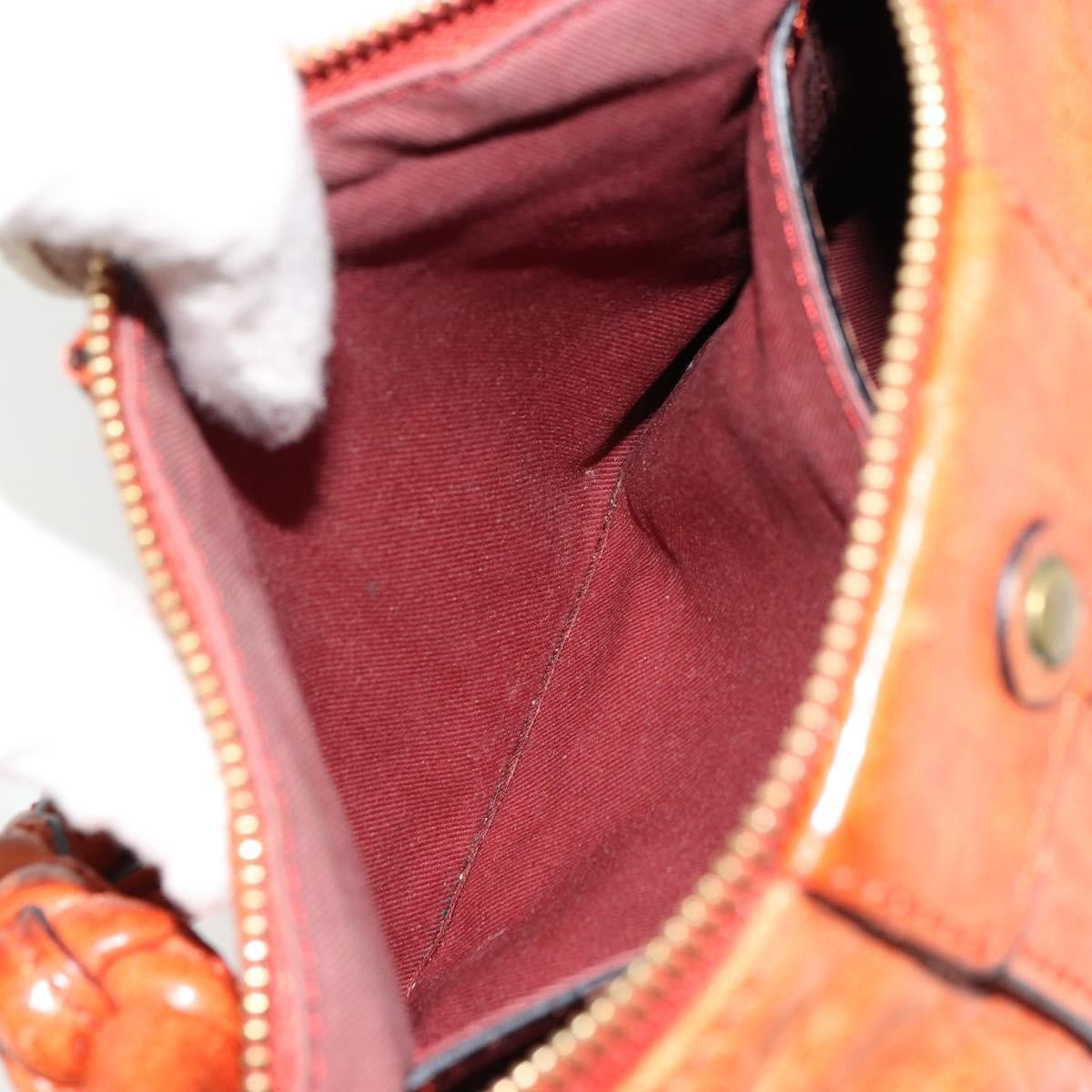 Chloe Heloise Zip Tote Leather Orange Leather Handbag (Pre-Owned)
