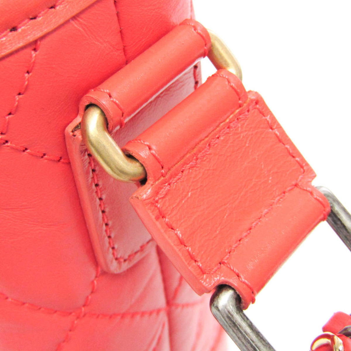 Chanel Gabrielle Hobo Quilted Aged Calfskin Red Leather Shoulder Bag Bag (Pre-Owned)