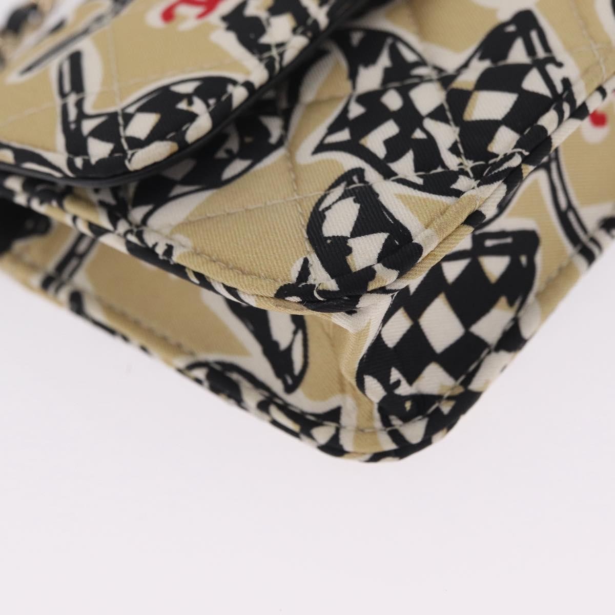 Chanel Flap Card Holder On Chain Quilted Printed Canvas Multicolour Canvas Crossbody Bag Bag (Pre-Owned)