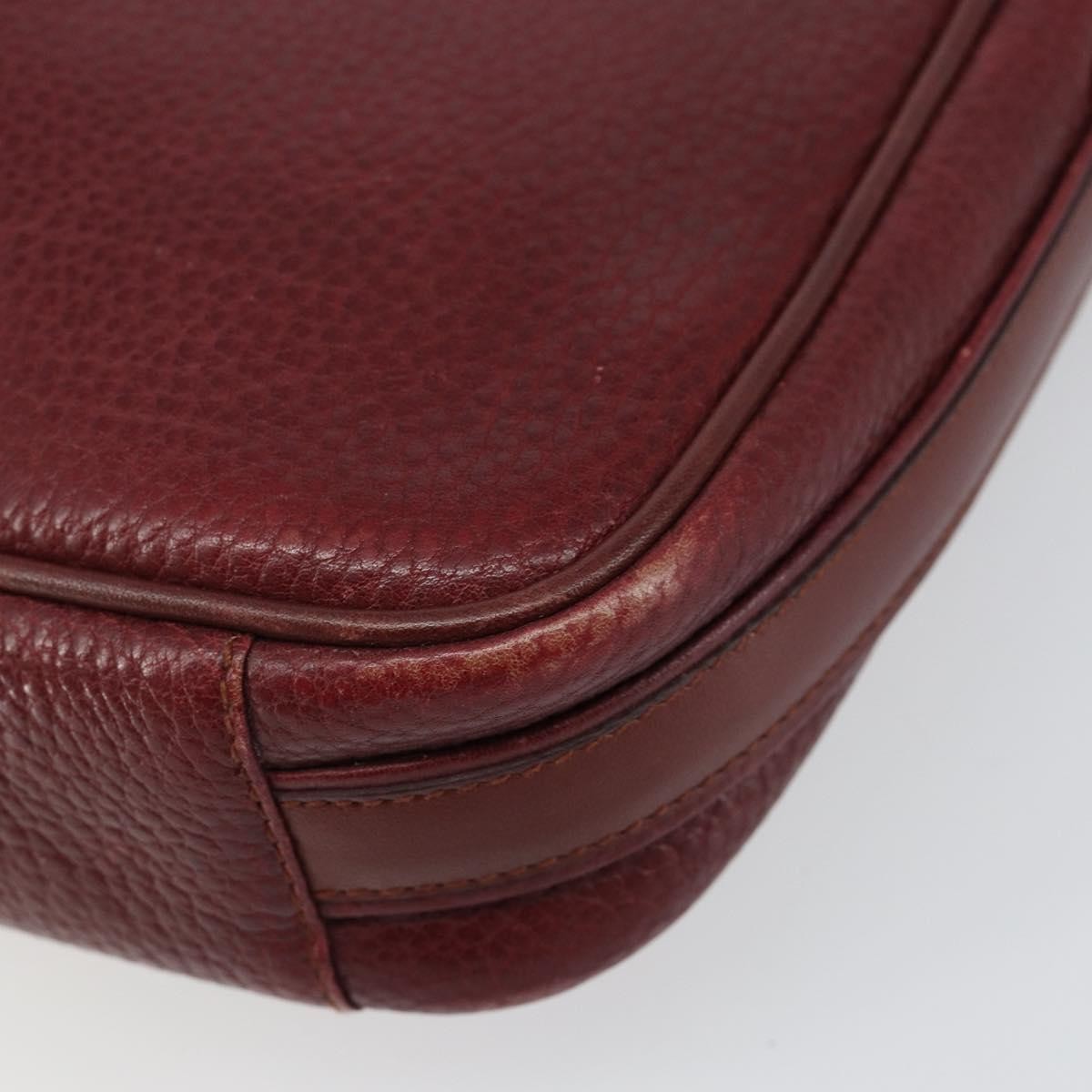 Cartier Tasseled Must De Cartier Leather Burgundy Leather Shoulder Bag Bag (Pre-Owned)
