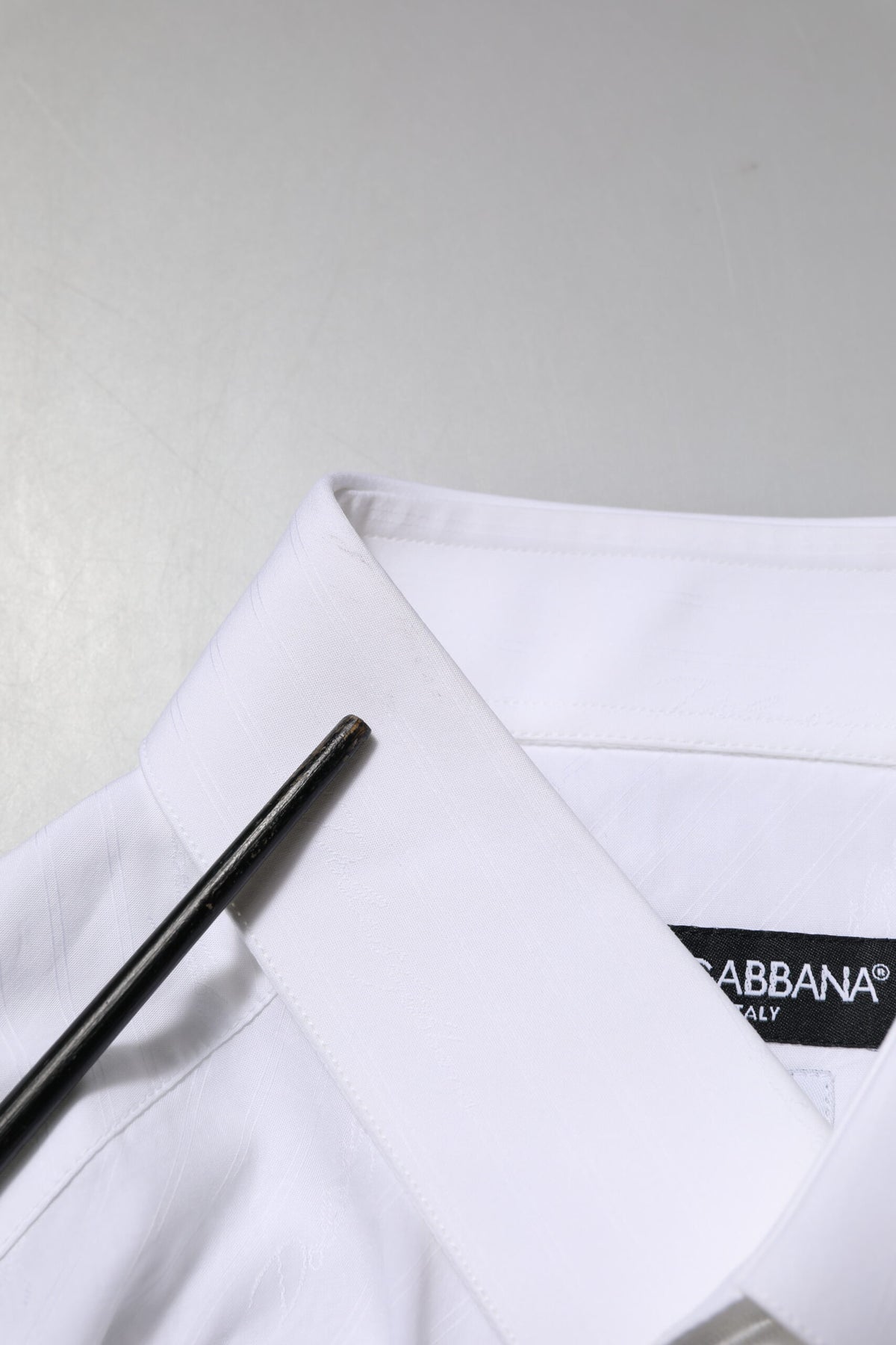 Dolce & Gabbana White Cotton MARTINI Long Sleeve Dress Men's Shirt (Pre-Owned)