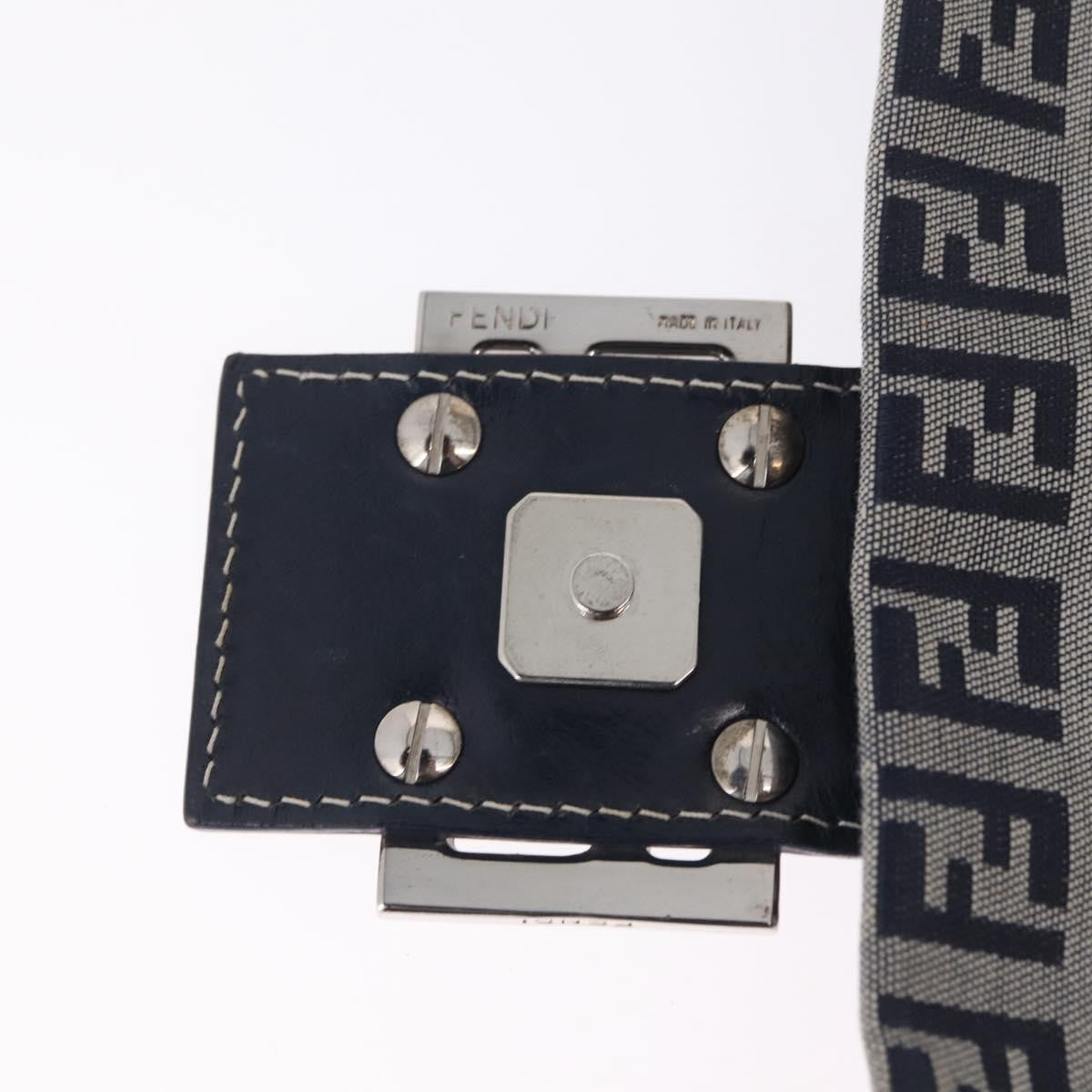 Fendi Fendi Mamma Baguette Monogram Canvas Navy Canvas Handbag (Pre-Owned)