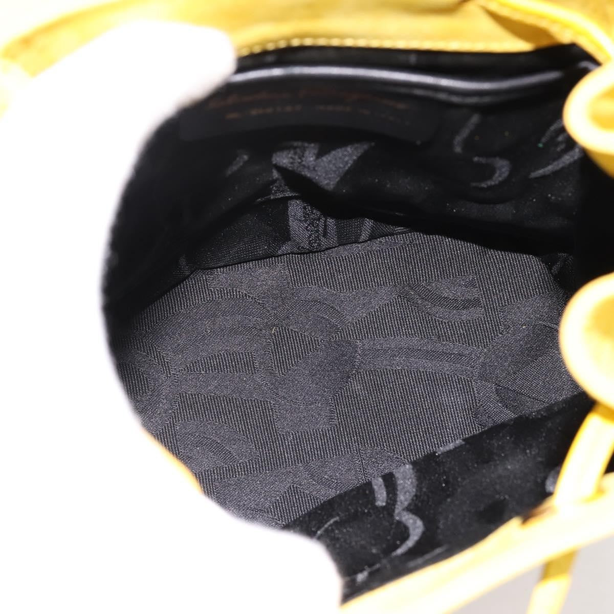 Salvatore Ferragamo Gancini Suede Yellow Suede Backpack Bag (Pre-Owned)