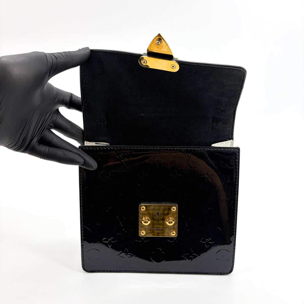 Louis Vuitton Spring Street Nm Monogram Vernis With Monogram Canvas And Epi Leather Black Patent_Leather Handbag (Pre-Owned)