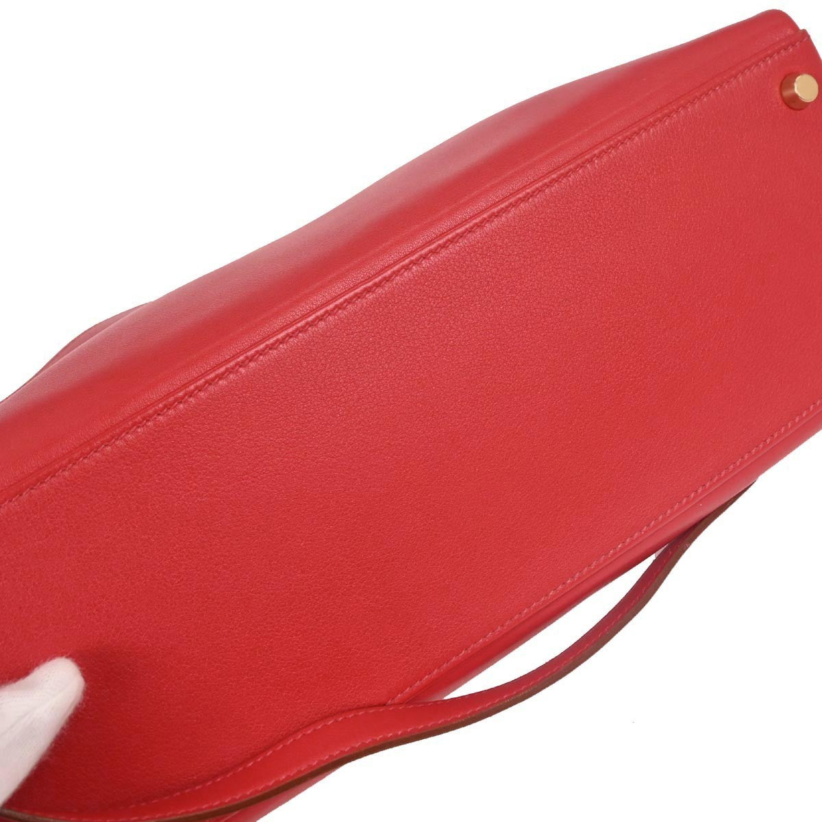 Hermes Kelly Red Swift With Gold Hardware Red Leather Handbag (Pre-Owned)