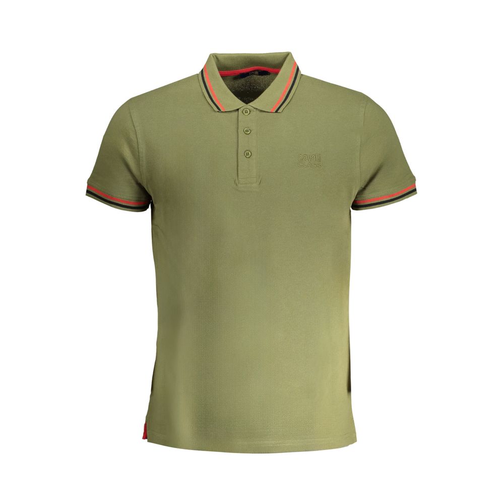 Cavalli Class Verde Cotton Men Polo Men's Shirt
