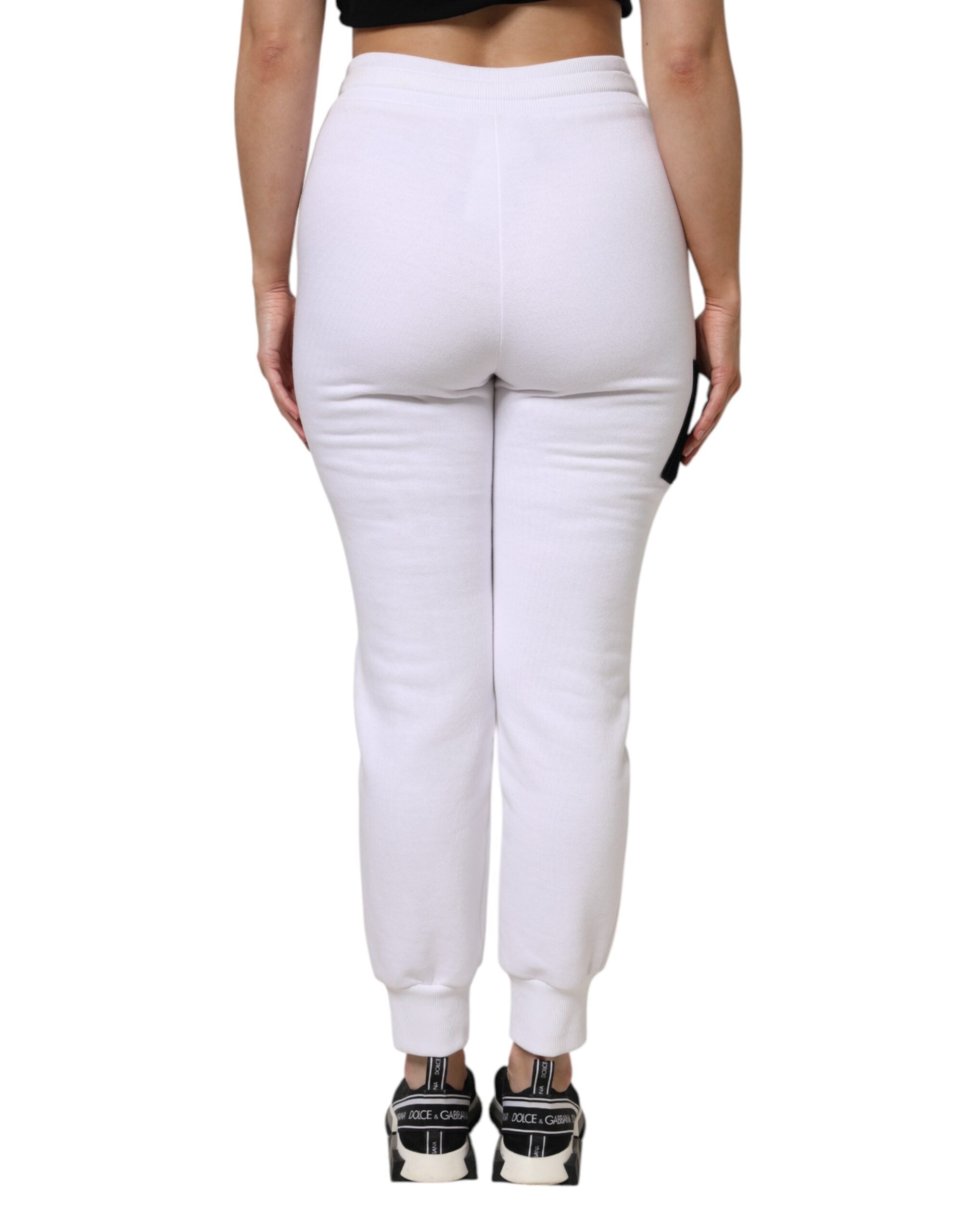 Dolce & Gabbana White Cotton Stretch Jogger SweatWomen's Women's Pants (Pre-Owned)
