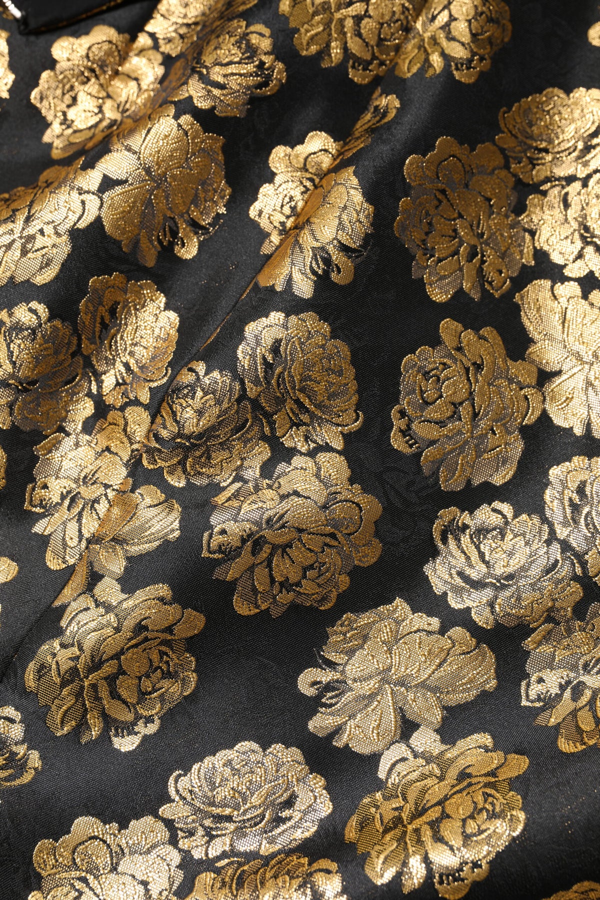 Dolce & Gabbana Black Gold Floral Print Jacquard Mini Women's Skirt