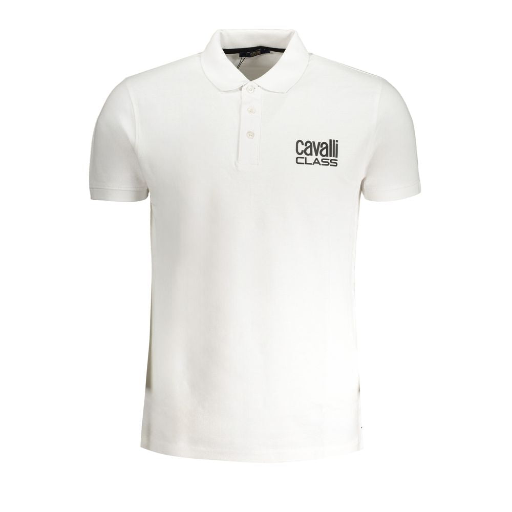 Cavalli Class \"Bianco Cotton Men's Polo Men's Shirt\"