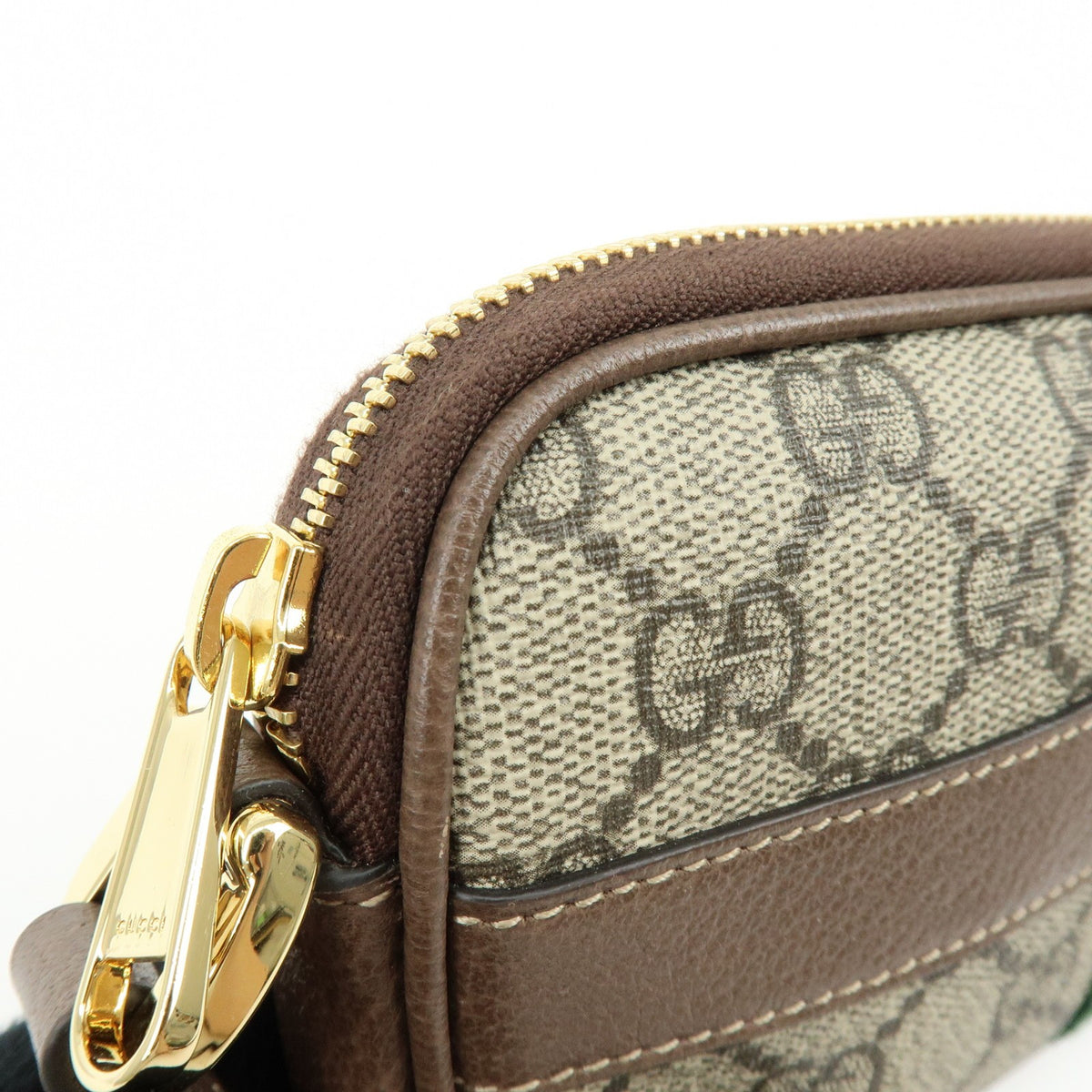 Gucci Ophidia Gg Coated Canvas Brown Leather Crossbody Bag Bag (Pre-Owned)