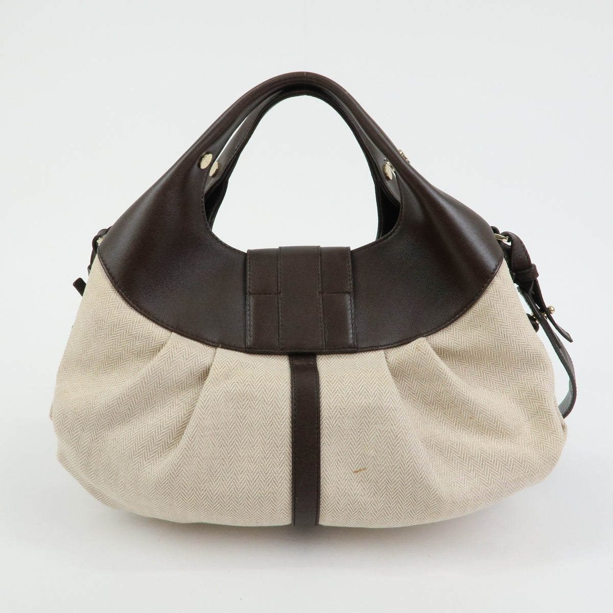 Bvlgari Chandra Hobo Canvas And Leather Beige Canvas Shoulder Bag Bag (Pre-Owned)