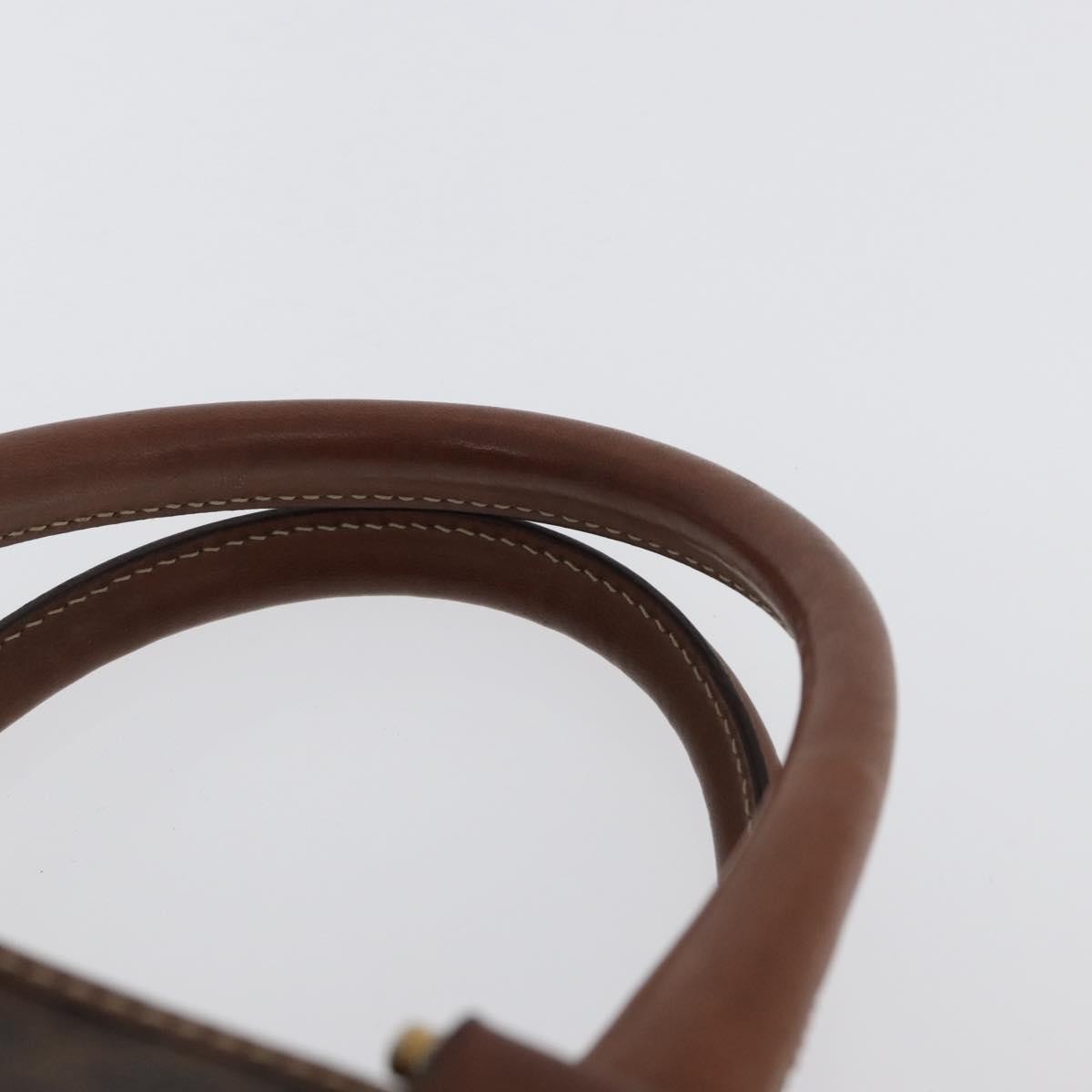 Celine Vintage Macadam Canvas And Leather Brown Canvas Handbag (Pre-Owned)