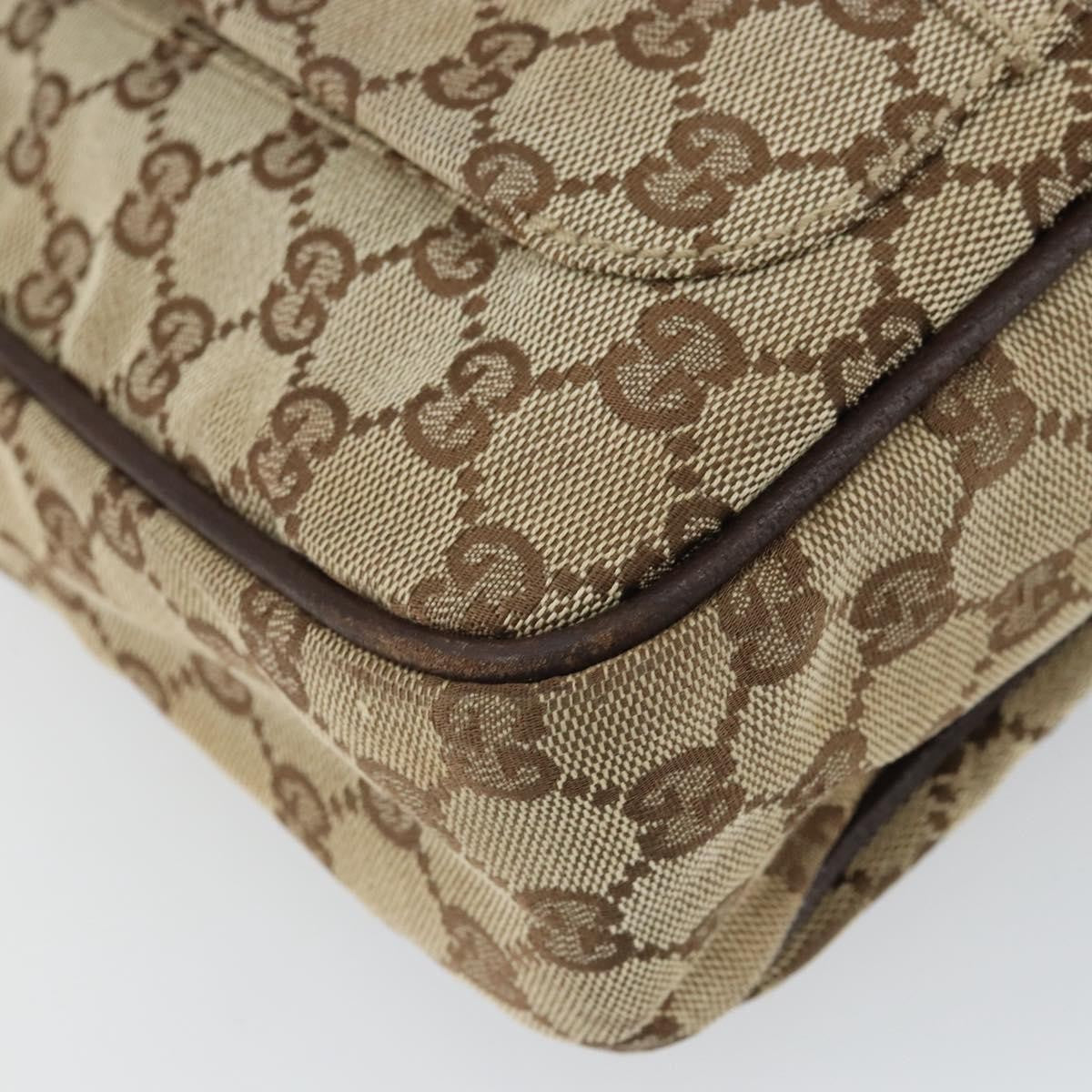 Gucci Vintage Gg Canvas And Leather Beige Canvas Shoulder Bag Bag (Pre-Owned)