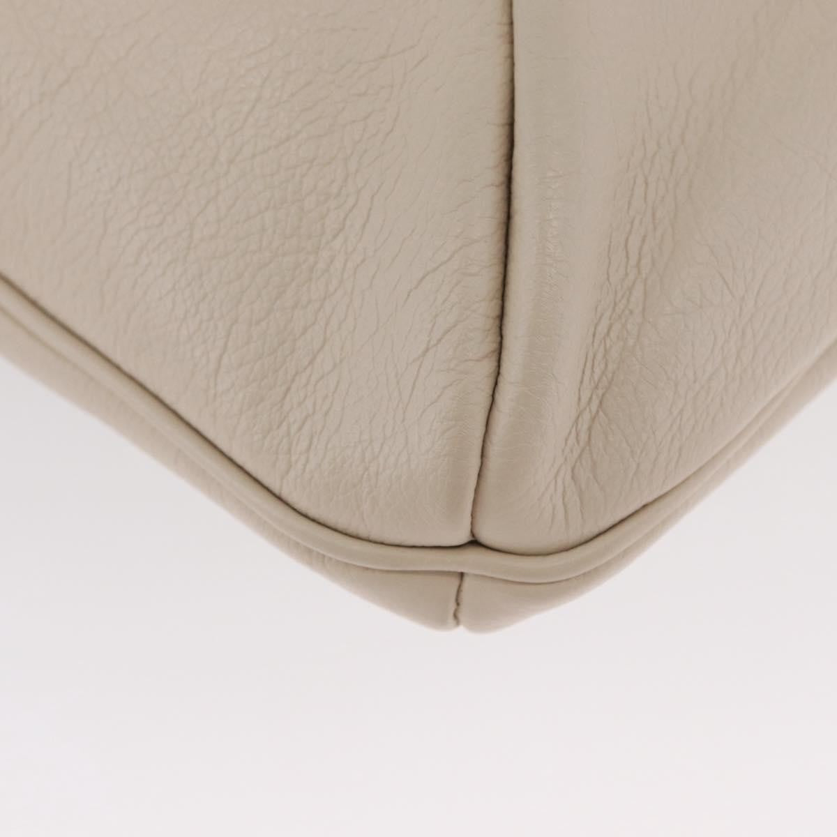 Saint Laurent Vintage Handbag Leather Beige Leather Handbag (Pre-Owned)