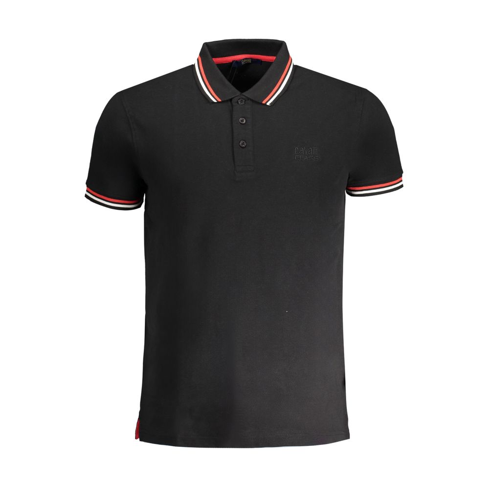 Cavalli Class Black Cotton Men Polo Men's Shirt
