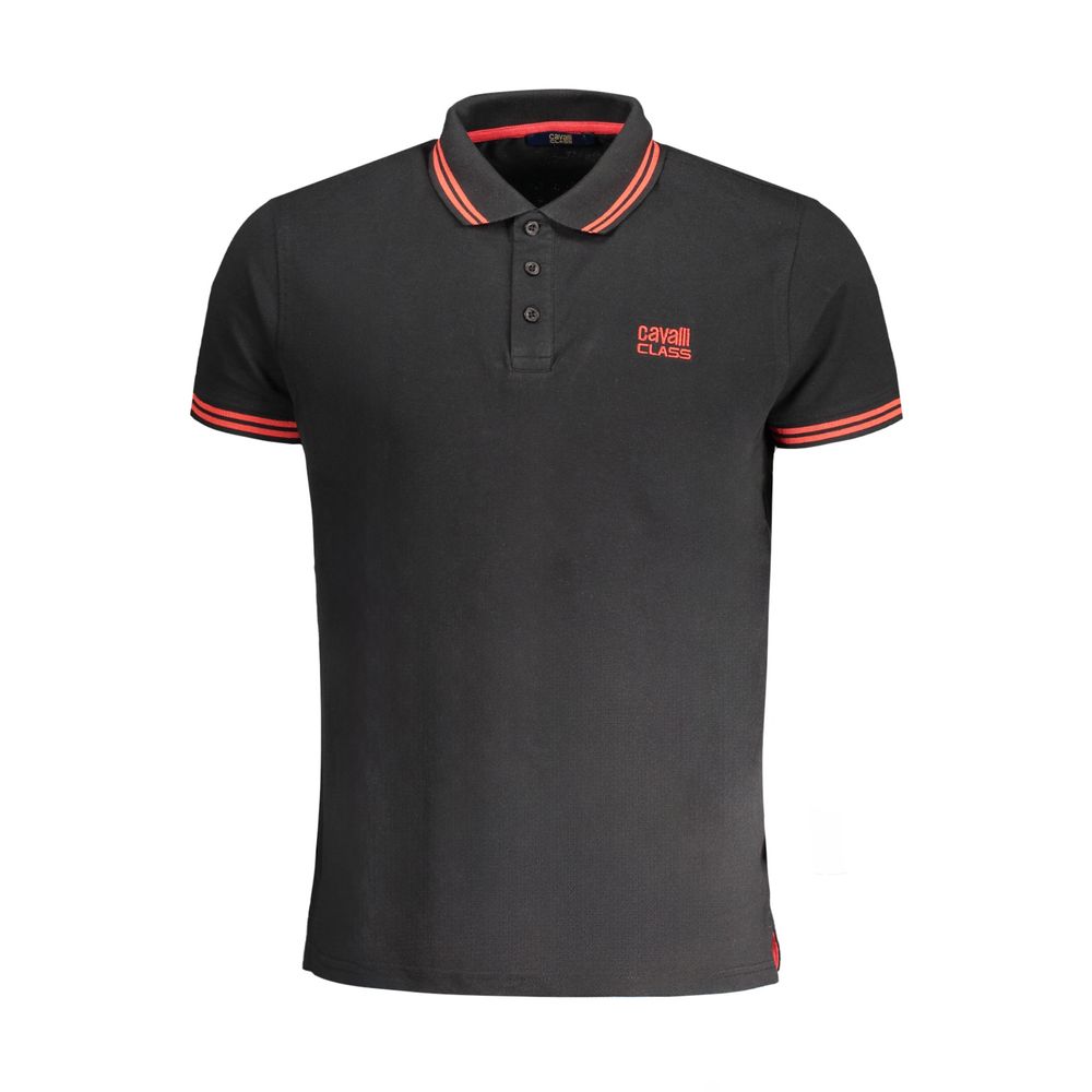 Cavalli Class Black Cotton Men Polo Men's Shirt
