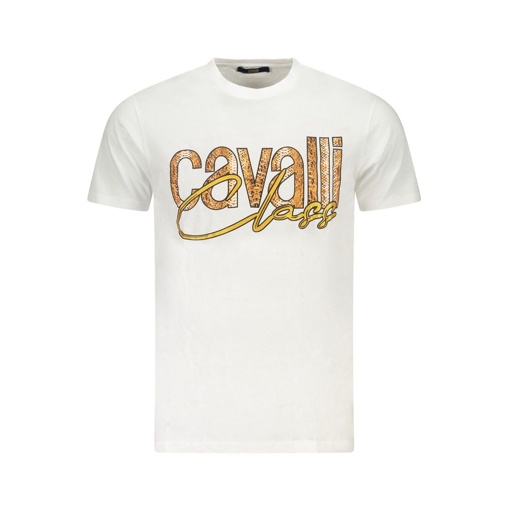 Cavalli Class White Cotton Men Men's T-Shirt