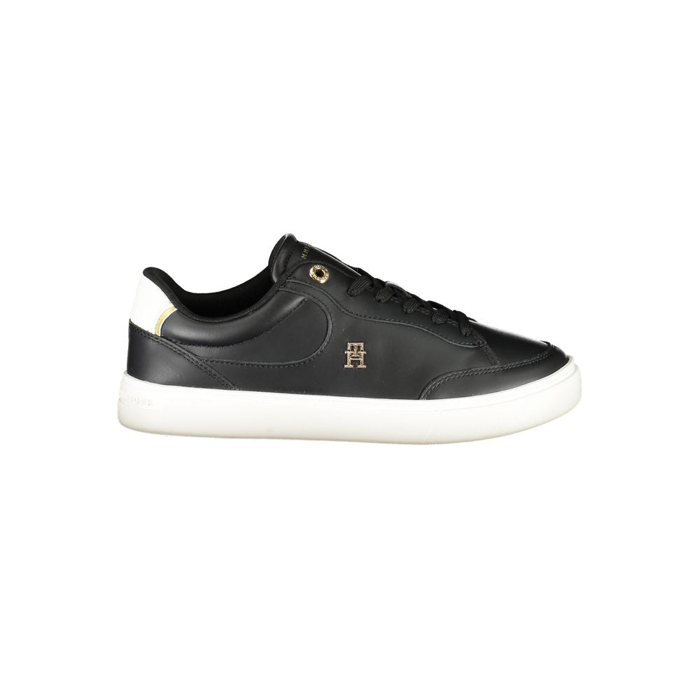 Tommy Hilfiger Black Leather Women Women's Sneaker