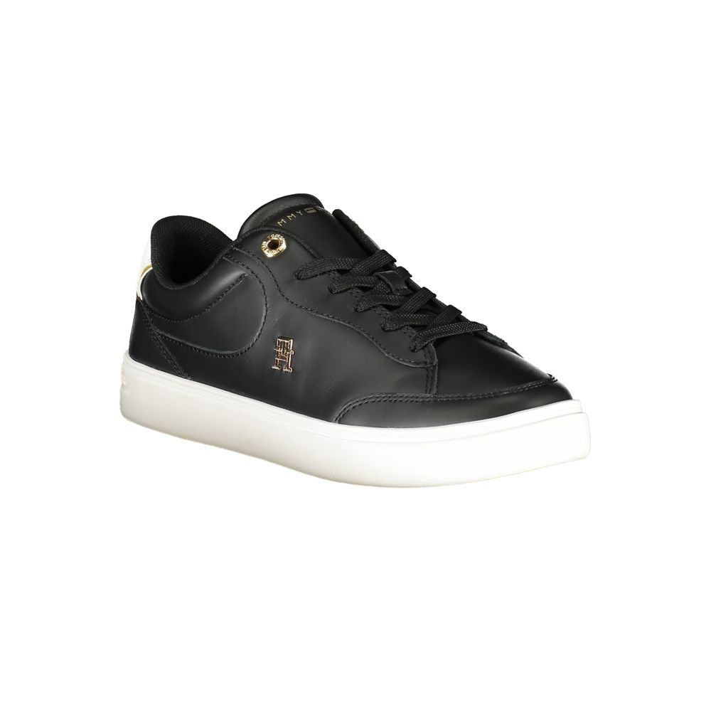 Tommy Hilfiger Black Leather Women Women's Sneaker