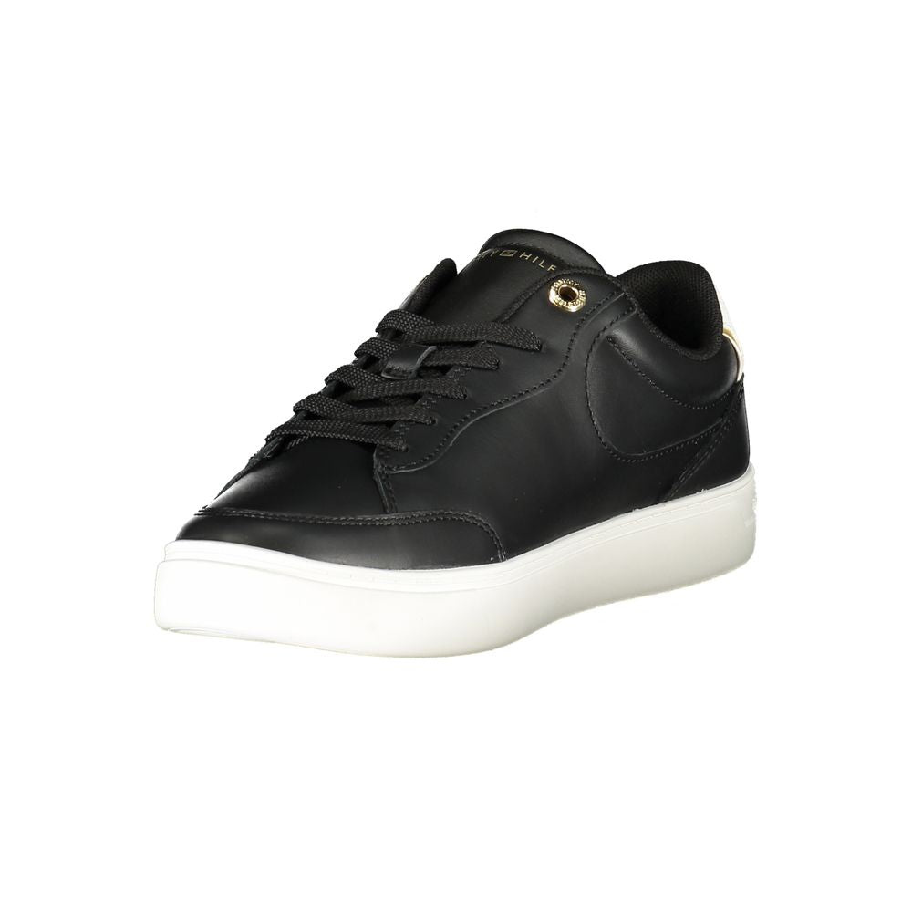 Tommy Hilfiger Black Leather Women Women's Sneaker