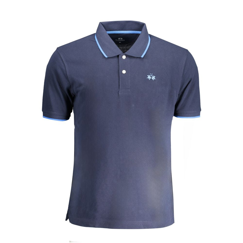 La Martina Blue Cotton Men Polo Men's Shirt