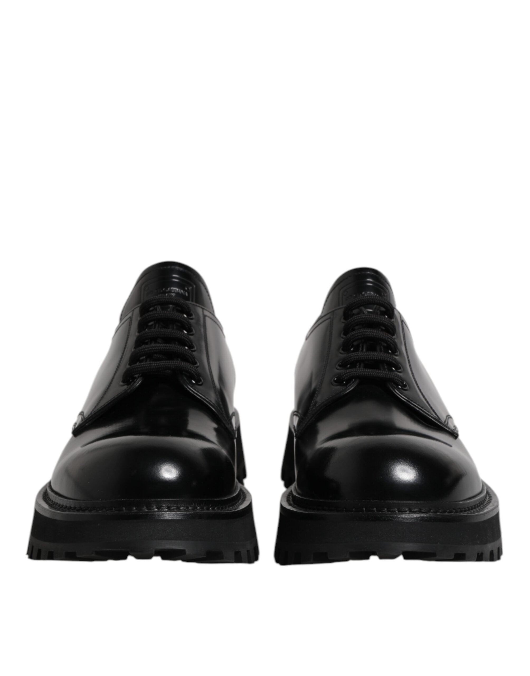 Dolce & Gabbana Black Leather Lace Up Derby Men Dress Men's Shoes