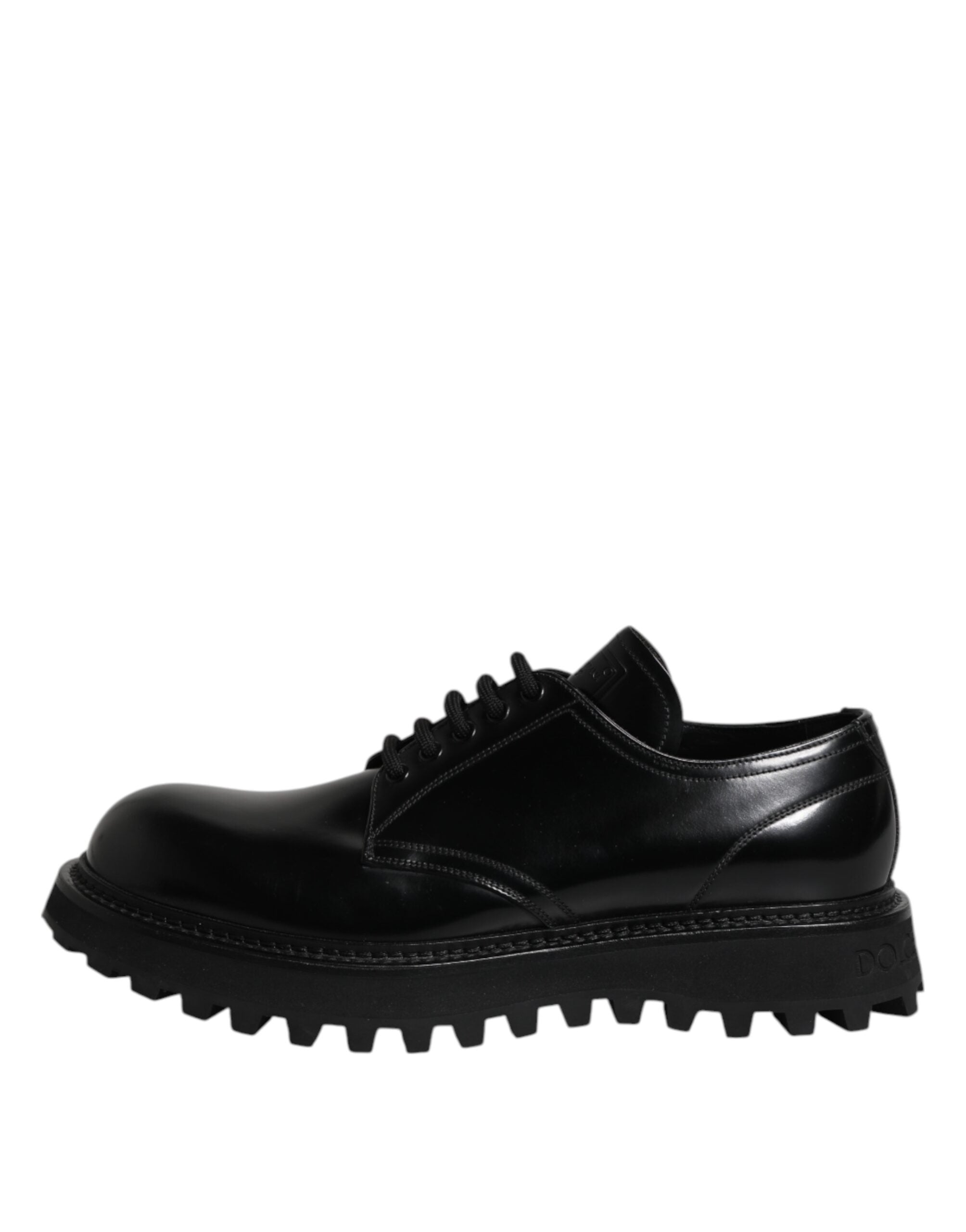 Dolce & Gabbana Black Leather Lace Up Derby Men Dress Men's Shoes