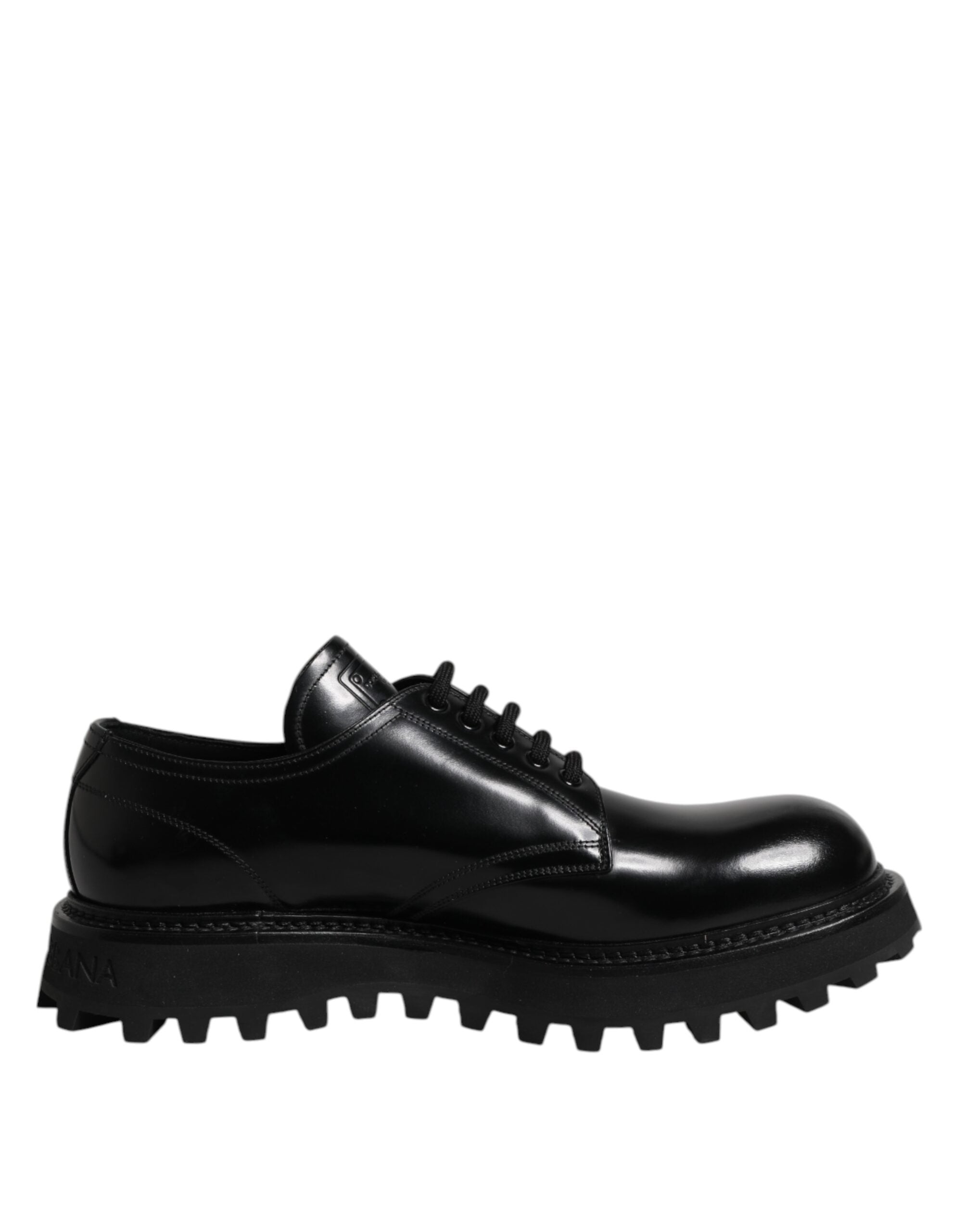 Dolce & Gabbana Black Leather Lace Up Derby Men Dress Men's Shoes