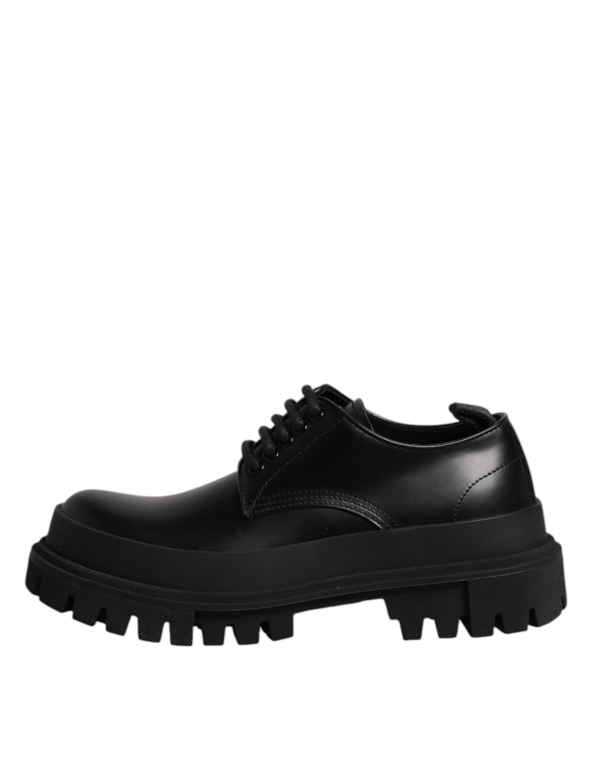 Dolce & Gabbana Black Leather Lace Up Derby Men Dress Men's Shoes