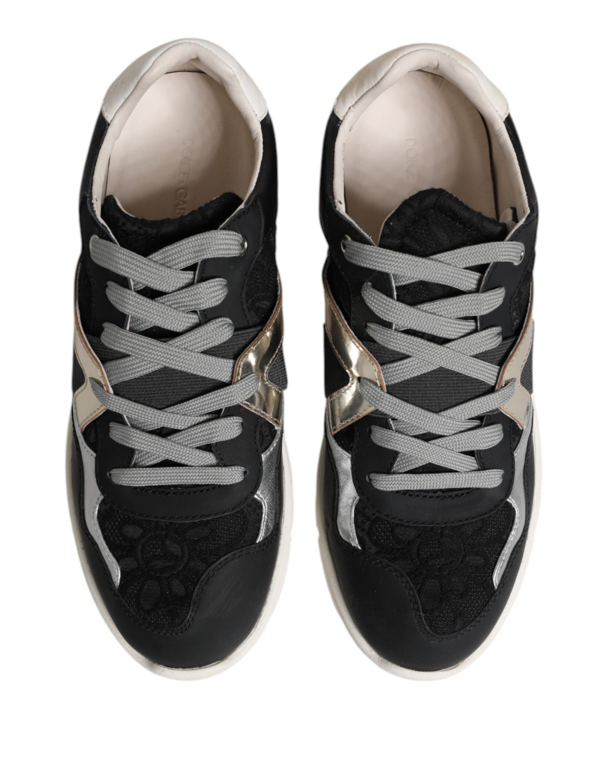 Dolce & Gabbana Multicolor Leather Suede Low Top Sneaker Men's Shoes (Pre-Owned)