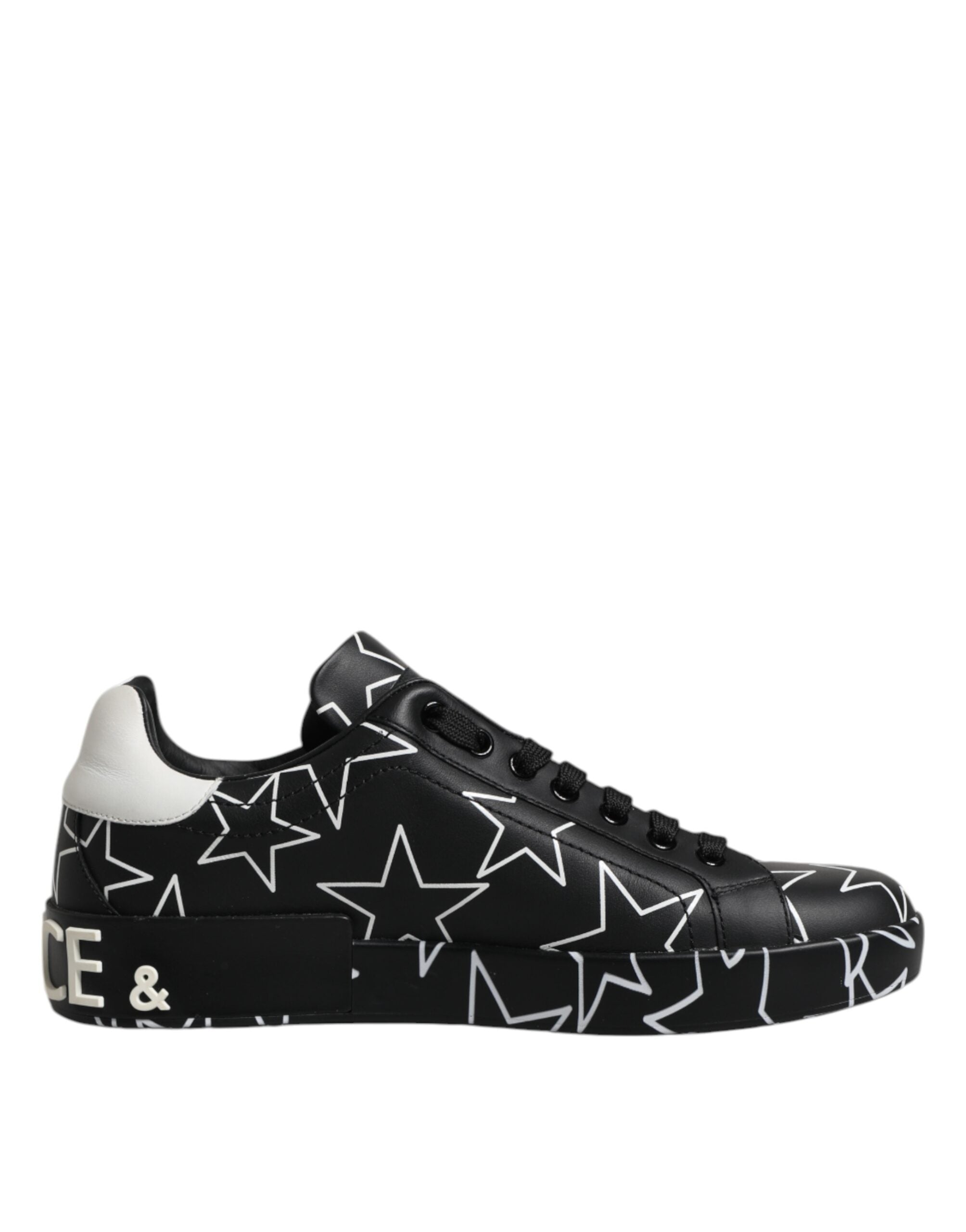 Dolce & Gabbana Black White Stars Low Top Men Sneakers Men's Shoes (Pre-Owned)