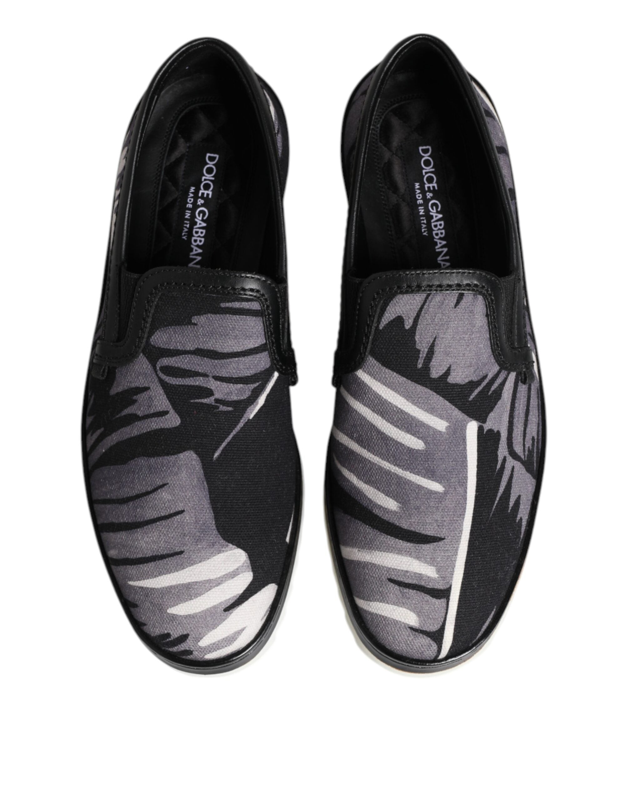 Dolce & Gabbana Black Tropical Slip On Men Sneakers Men's Shoes
