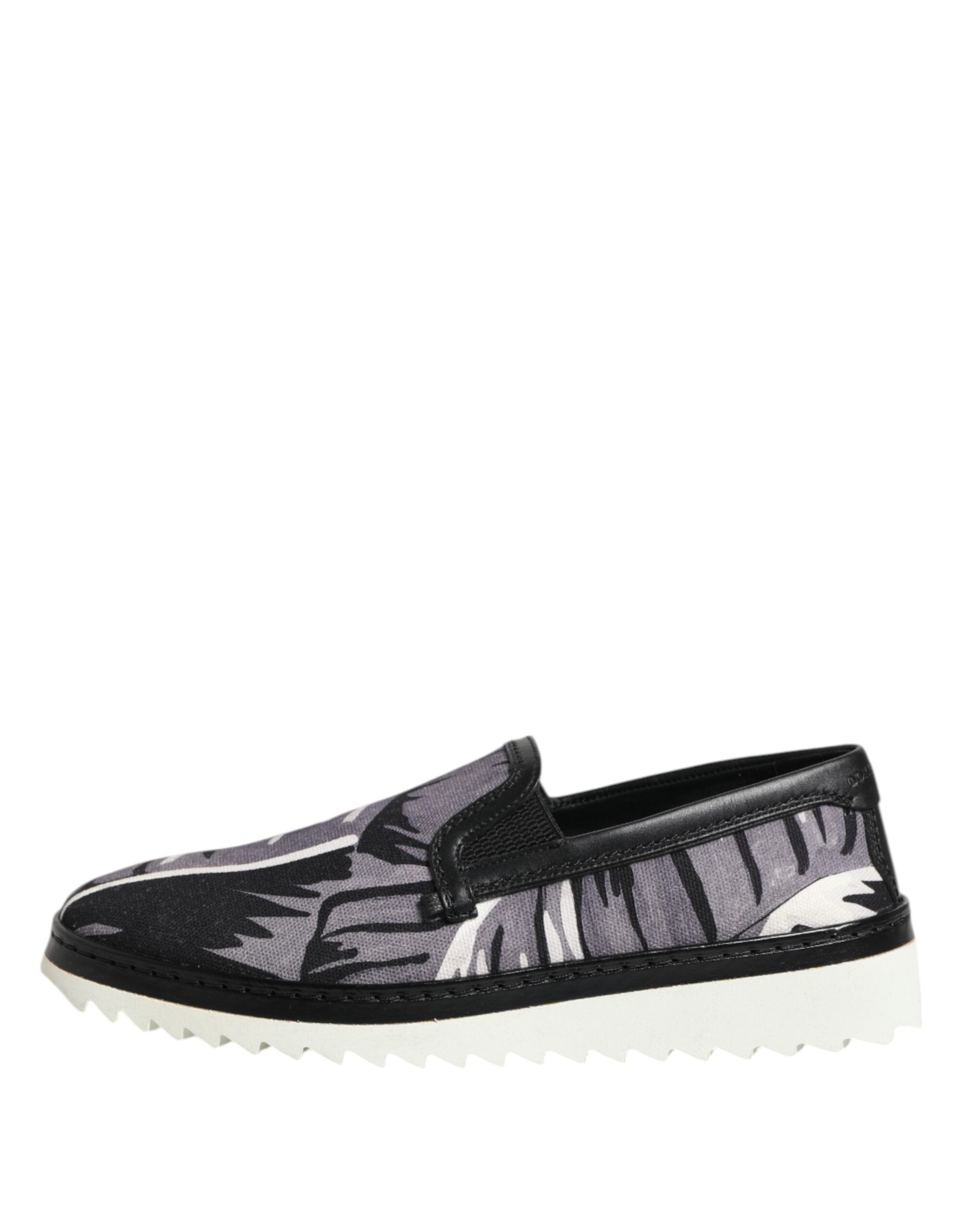 Dolce & Gabbana Black Tropical Slip On Men Sneakers Men's Shoes