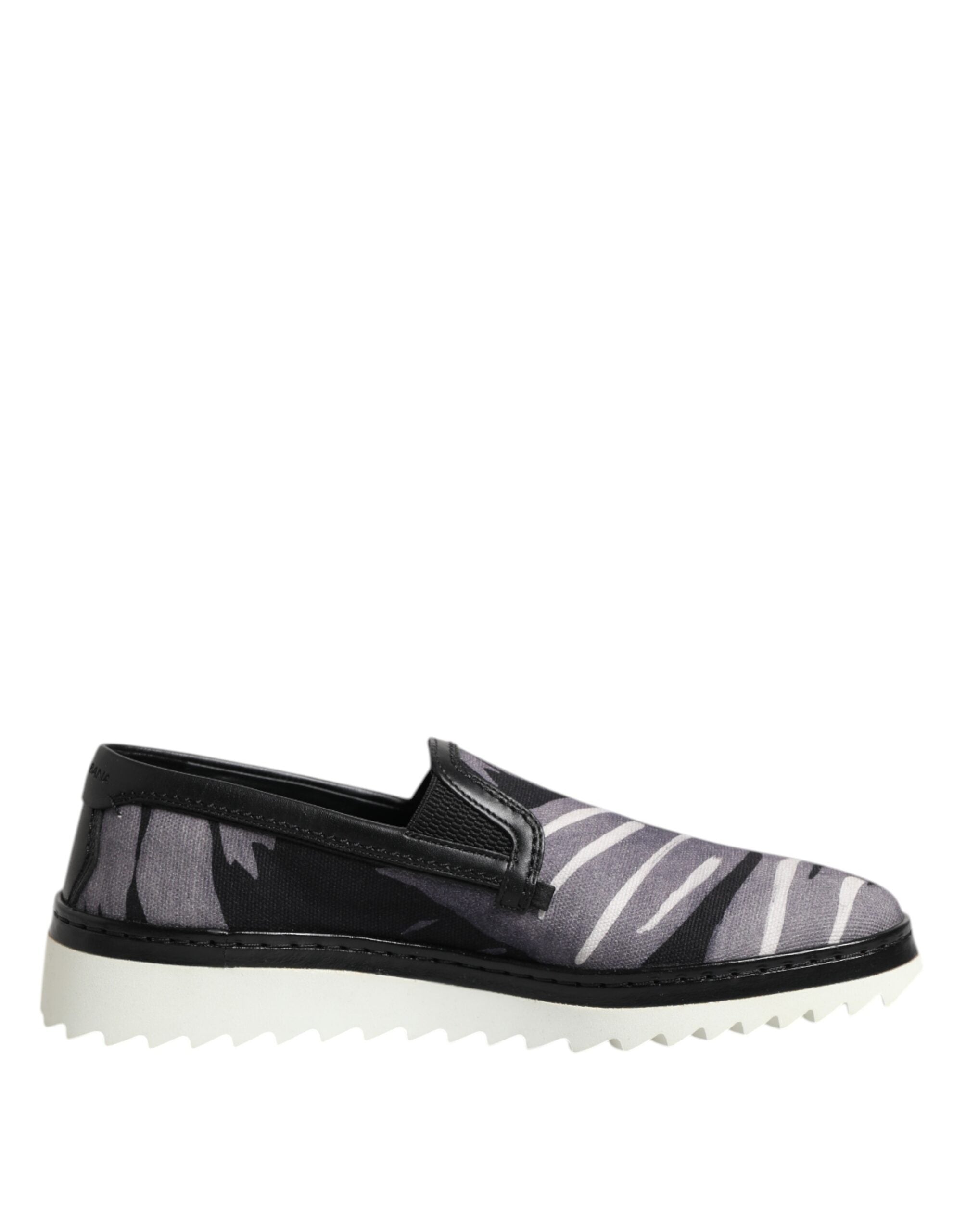 Dolce & Gabbana Black Tropical Slip On Men Sneakers Men's Shoes